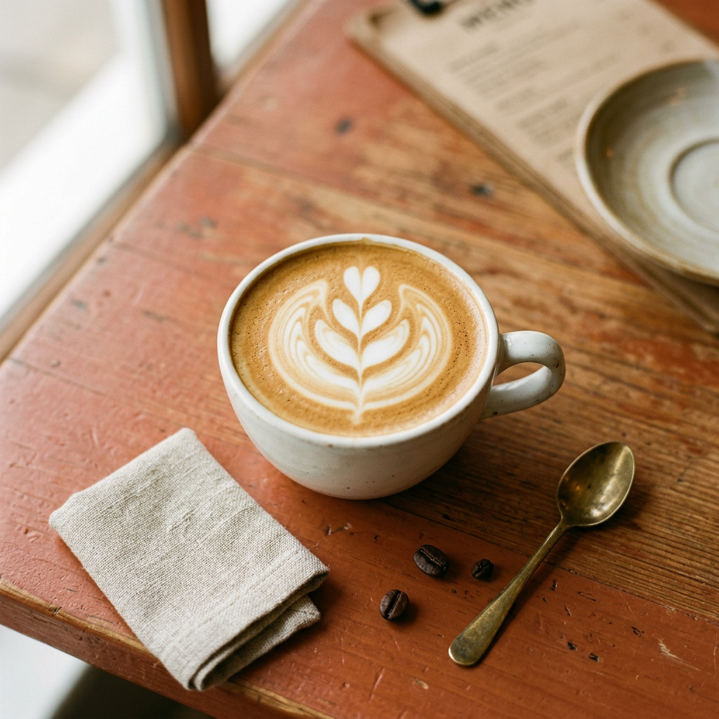 Generated sample image of a latte for an Instagram post