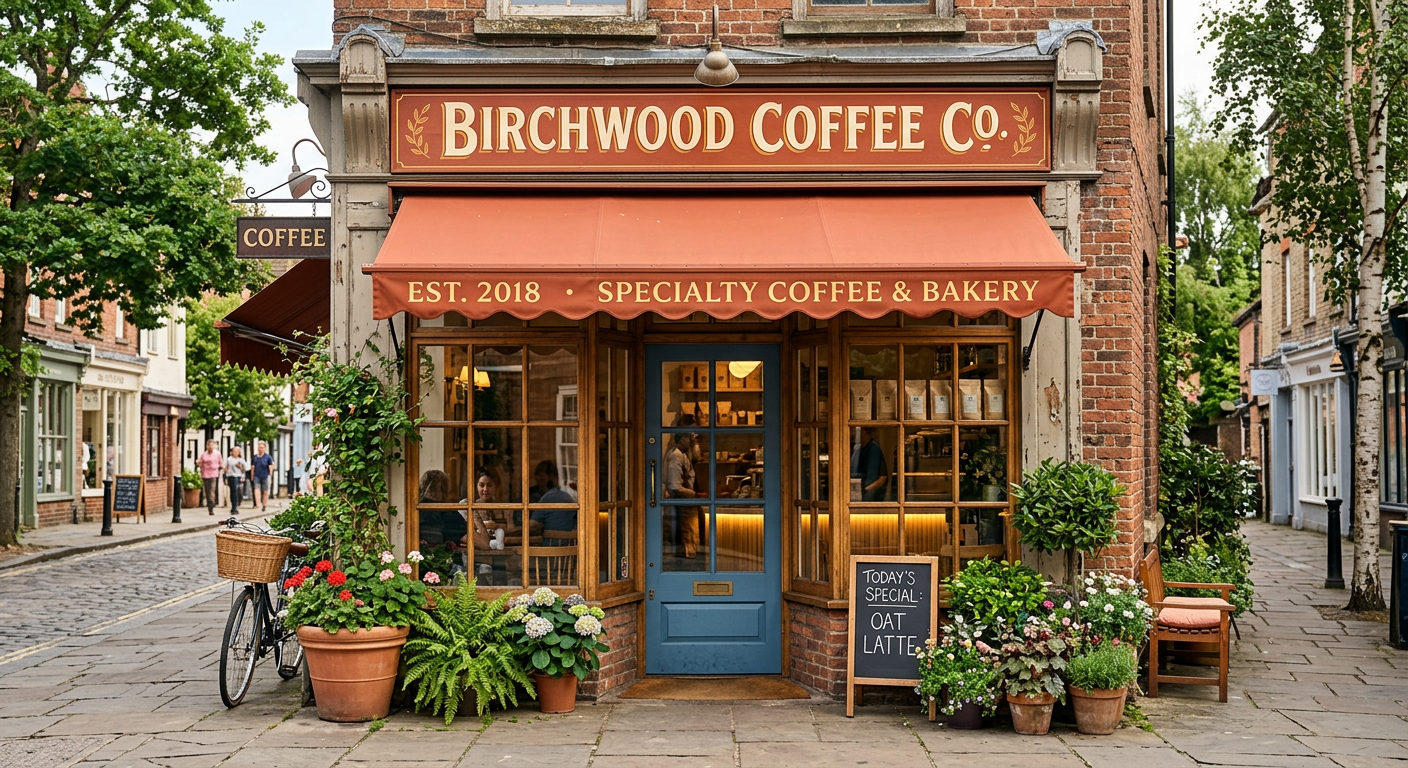 Generated sample storefront image for a Google Business Profile update